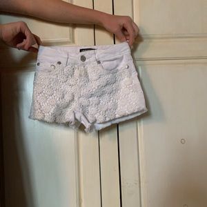 White denim shorts